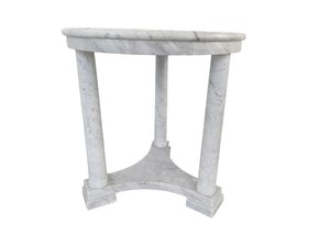 Neoclassic White Marble Side Table | Maitland Smith - 8665-32-W