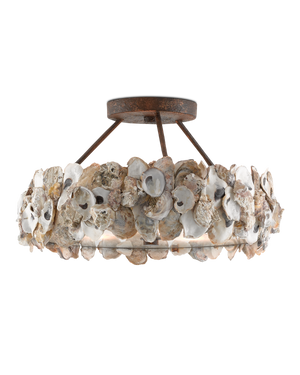Currey & Co Oyster Shell Semi-Flush Mount | 9000-0265
