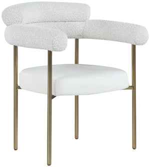 Blake Cream Boucle Fabric And Vegan Leather Upholstered Dining Chair (Set of 2) | Meridian Furniture - 870Cream-C