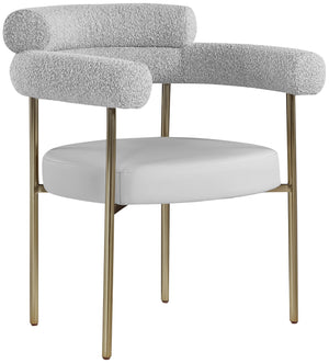 Blake Taupe Boucle Fabric And Vegan Leather Upholstered Dining Chair (Set of 2) | Meridian Furniture - 870Taupe-C