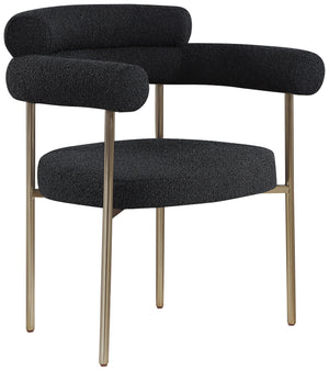 Blake Black Boucle Fabric Upholstered Dining Chair (Set of 2) | Meridian Furniture - 871Black-C