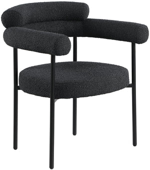Blake Black Boucle Fabric Upholstered Dining Chair (Set of 2) | Meridian Furniture - 879Black-C