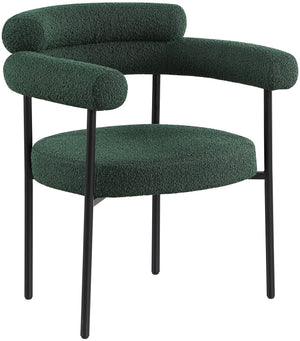 Blake Green Boucle Fabric Upholstered Dining Chair (Set of 2) | Meridian Furniture - 879Green-C