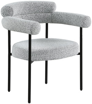 Blake Grey Boucle Fabric Upholstered Dining Chair (Set of 2) | Meridian Furniture - 879Grey-C