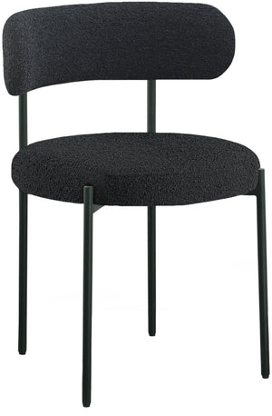 Beacon Black Boucle Fabric Upholstered Dining Chair (Set of 2) | Meridian Furniture - 880Black-C