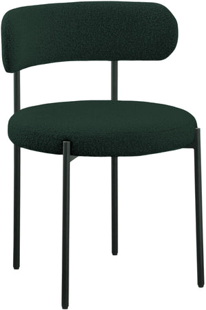 Beacon Green Boucle Fabric Upholstered Dining Chair (Set of 2) | Meridian Furniture - 880Green-C