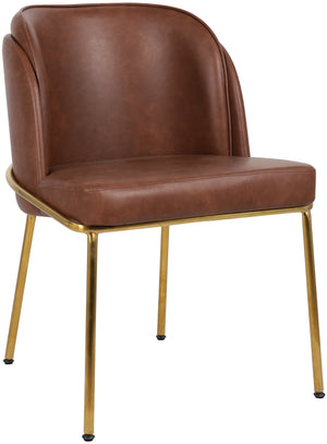 Jagger Brown Vegan Leather Upholstered Dining Chair (Set of 2) | Meridian Furniture - 882Brown-C