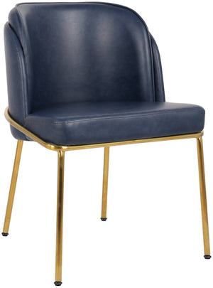 Jagger Navy Vegan Leather Upholstered Dining Chair (Set of 2) | Meridian Furniture - 882Navy-C