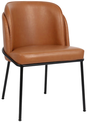Jagger Cognac Vegan Leather Upholstered Dining Chair (Set of 2) | Meridian Furniture - 883Cognac-C