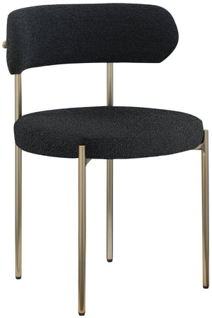 Beacon Black Boucle Fabric Upholstered Dining Chair (Set of 2) | Meridian Furniture - 887Black-C