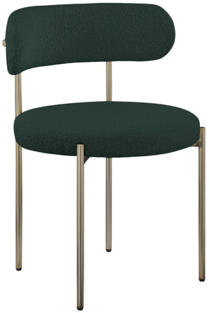 Beacon Green Boucle Fabric Upholstered Dining Chair (Set of 2) | Meridian Furniture - 887Green-C