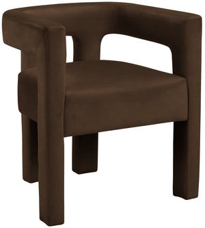 Athena Brown Velvet Upholstered Dining Chair | Meridian Furniture - 889Brown-C