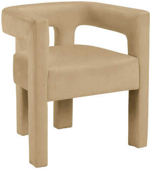 Athena Camel Velvet Upholstered Dining Chair | Meridian Furniture - 889Camel-C