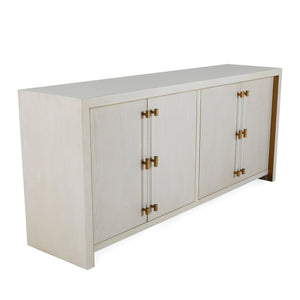 Winford Oak Waterfall Cabinet - 2 Shelves, Cerused White | Gabriella White - SCH-192420