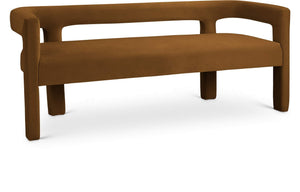 Athena Saddle Velvet Upholstered Bench | Meridian Furniture - 892Saddle