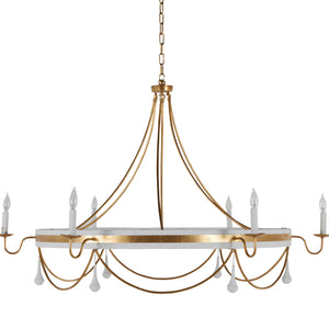 Jean Metal Vintage Gold Plaster White Chandelier | Gabriella White - SCH-169000