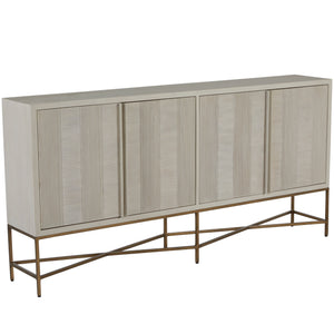 Carol Mindi Ribbed Sideboard - 2 Shelves, Cerused White | Gabriella White - SCH-165075