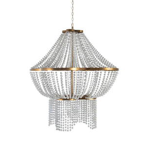 Annabelle Metal Gilded Gold Beads Chandelier | Gabriella White - SCH-175386