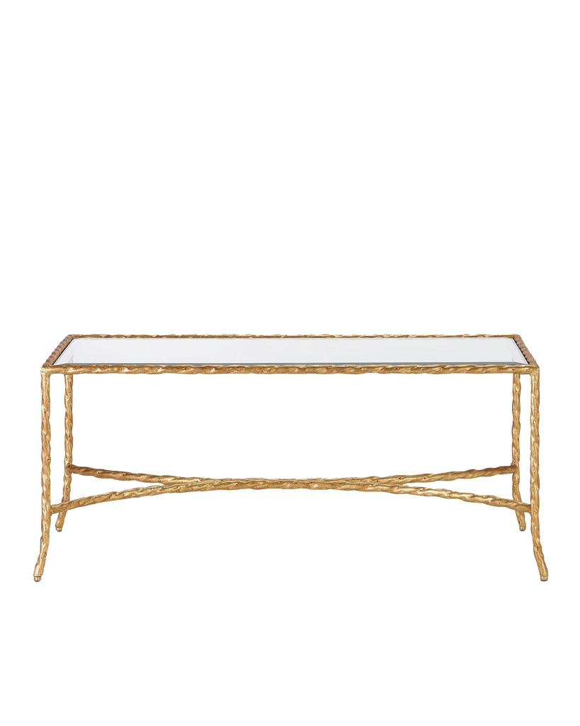 Currey & Co Gilt Twist Bronze Cocktail Table | 4057