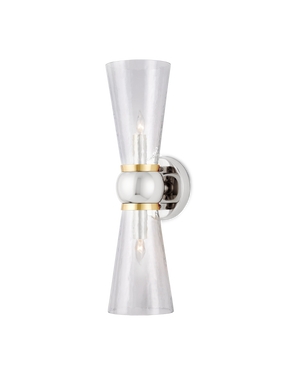 Byford Nickel Bath Wall Sconce - Silver | Currey & Co - 5800-0059
