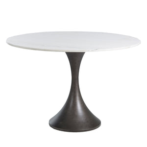 Cortez Marble Round Pedestal Breakfast Table | Gabriella White - SCH-157255