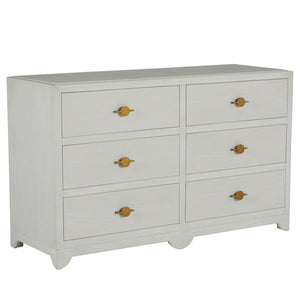 Fairmont Mindi Wood Dresser - 6 Drawers, Cerused White | Gabriella White - SCH-169250