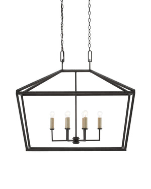 Currey & Co Denison Rectangular Black Lantern | 9000-0289