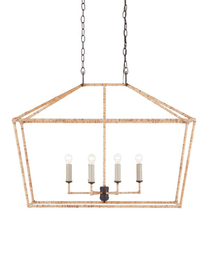 Currey & Co Denison Rectangular Rattan Lantern | 9000-0874
