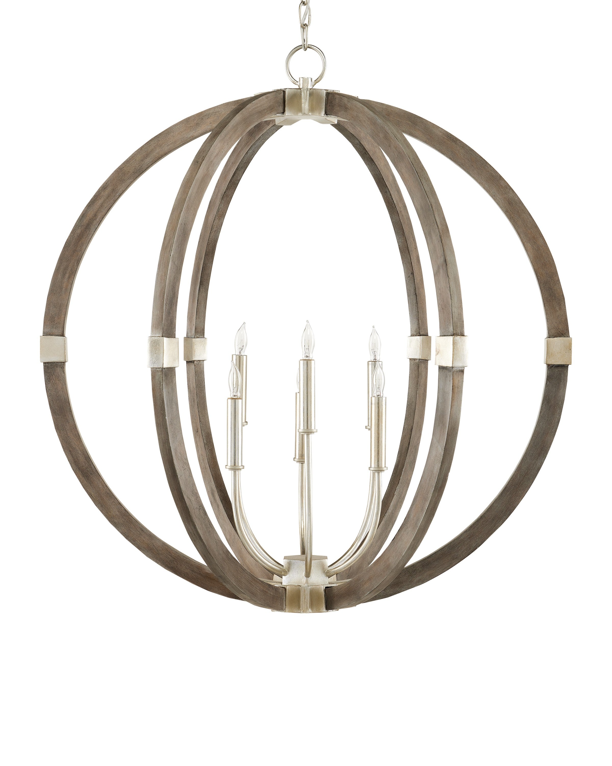 0941 Currey & Co Bastian Gray Orb Lantern | 9000-0941