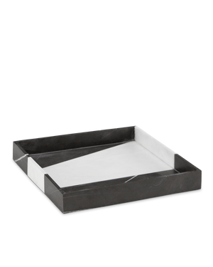 Currey & Co Sena Black & White Marble Tray | 1200-0653