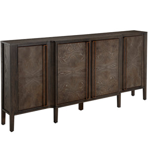 Fitzgerald Mindi Wood Sideboard - 3 Shelves, Dark Gray | Gabriella White - SCH-166275