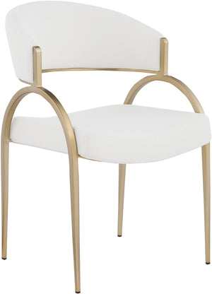 Privet Cream Linen Textured Fabric Upholstered Dining Chair (Set of 2) | Meridian Furniture - 930Cream-C