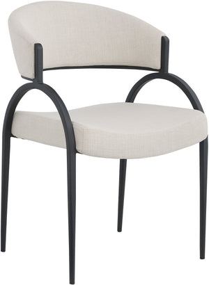 Privet Beige Linen Textured Fabric Upholstered Dining Chair (Set of 2) | Meridian Furniture - 931Beige-C