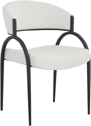 Privet Cream Linen Textured Fabric Upholstered Dining Chair (Set of 2) | Meridian Furniture - 931Cream-C