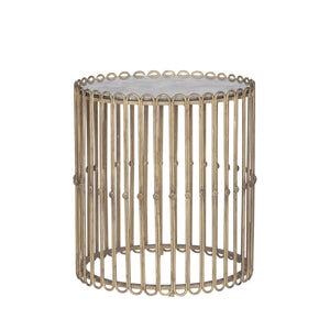 Beatrice Iron Round Pedestal Side Table | Gabriella White - SCH-220120