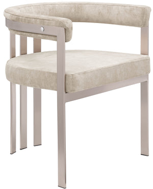 Marcello Beige Stone Velvet Upholstered Dining Chair (Set of 2) | Meridian Furniture - 938Beige-C