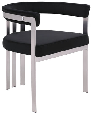 Marcello Black Stone Velvet Upholstered Dining Chair (Set of 2) | Meridian Furniture - 938Black-C