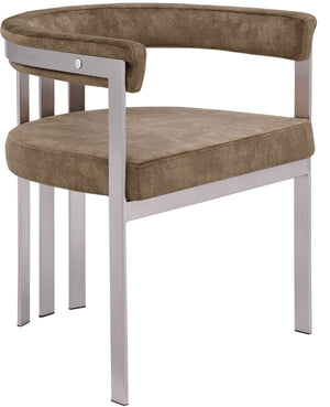 Marcello Brown Stone Velvet Upholstered Dining Chair (Set of 2) | Meridian Furniture - 938Brown-C