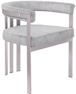 Marcello Grey Stone Velvet Upholstered Dining Chair (Set of 2) | Meridian Furniture - 938Grey-C