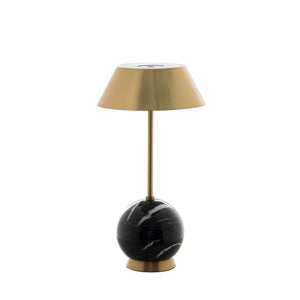 Firefly Marble LED Table Lamp - Antique Brass/Nero Marquina Black | Gabriella White - SCH-175892