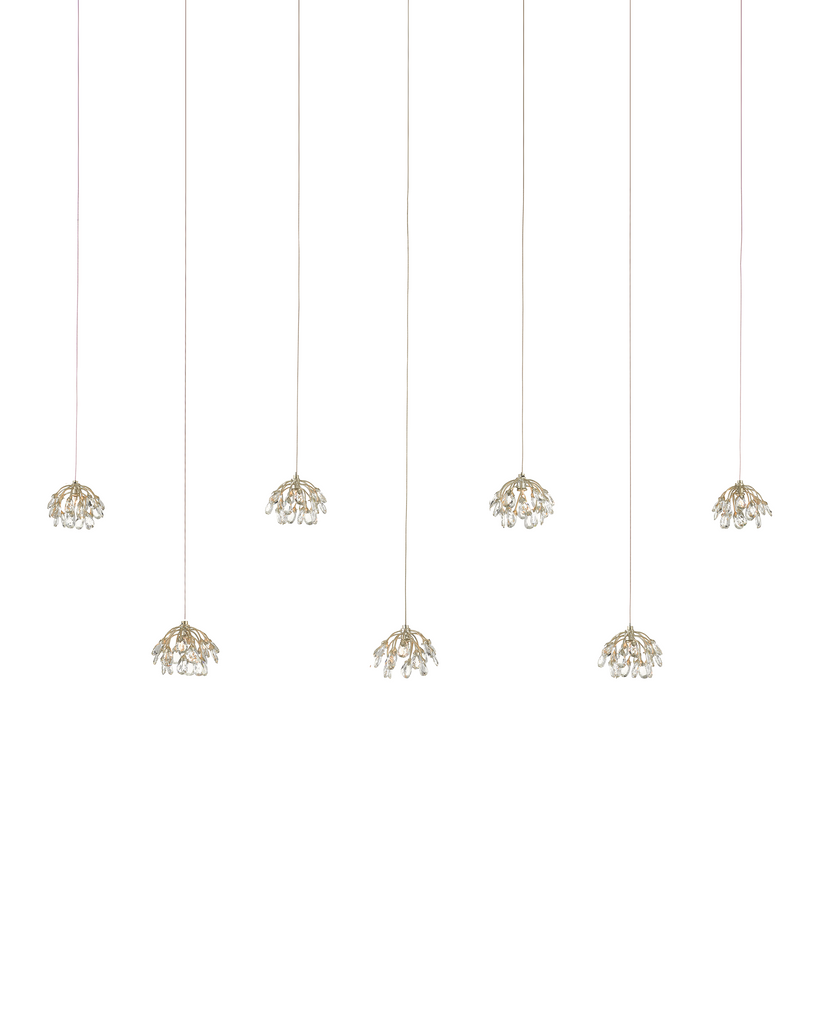 Currey & Co Crystal Bud 7-Light Linear Multi-Drop Pendant | 9000-1054