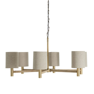 Shorelight Satin Brass Rattan Chandelier | Gabriella White - SCH-175911