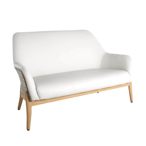 Palma N-Dura Resin Wicker Outdoor Loveseat - Natural/Linen Wicker | Summer Classics - 1400129
