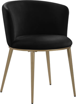 Skylar Black Velvet Upholstered Dining Chair (Set of 2) | Meridian Furniture - 965Black-C