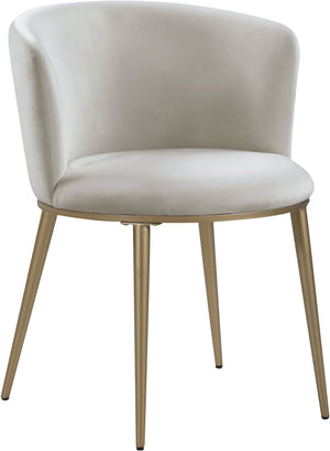 Skylar Cream Velvet Upholstered Dining Chair (Set of 2) | Meridian Furniture - 965Cream-C
