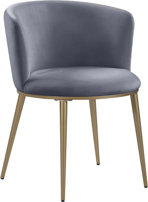 Skylar Grey Velvet Upholstered Dining Chair (Set of 2) | Meridian Furniture - 965Grey-C