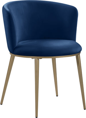 Skylar Navy Velvet Upholstered Dining Chair (Set of 2) | Meridian Furniture - 965Navy-C