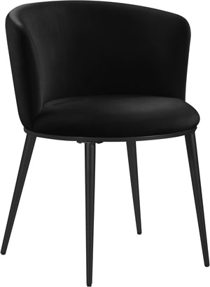 Skylar Black Velvet Upholstered Dining Chair (Set of 2) | Meridian Furniture - 966Black-C