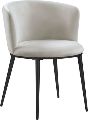 Skylar Cream Velvet Upholstered Dining Chair (Set of 2) | Meridian Furniture - 966Cream-C