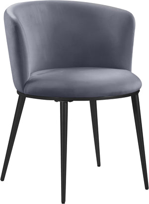 Skylar Grey Velvet Upholstered Dining Chair (Set of 2) | Meridian Furniture - 966Grey-C